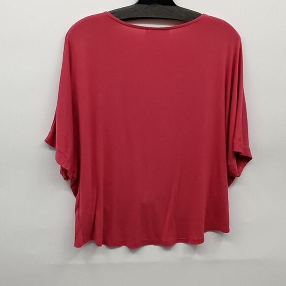 Built By Dreamers Women's Pink Short Sleeve Twist Tie Front Tee Size Small - Picture 7 of 13